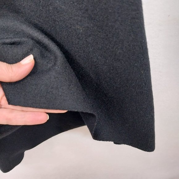 Banana Republic Black Dress Size 4 Small 100% Wool Sleeveless Fit Flare High Low - Picture 3 of 13